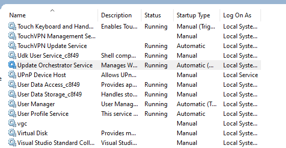 Find the Update Orchestrator Service