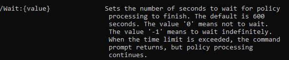 /wait parameter