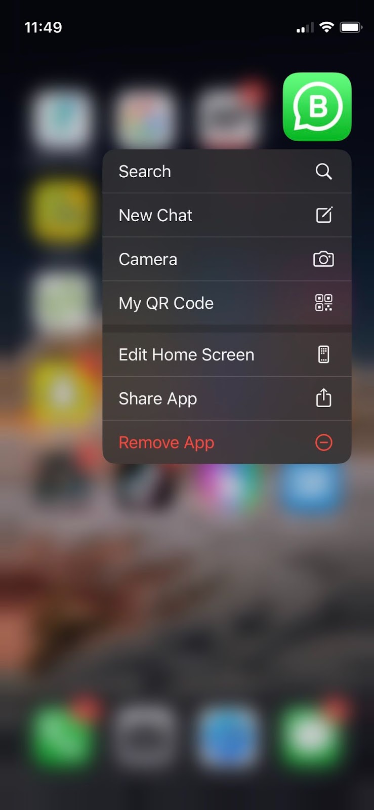 remove app in iPhone