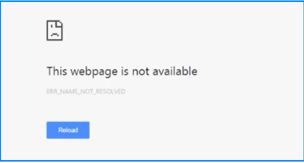 webpage is not available error in Google Chrome browser search