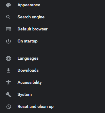 select system from settings