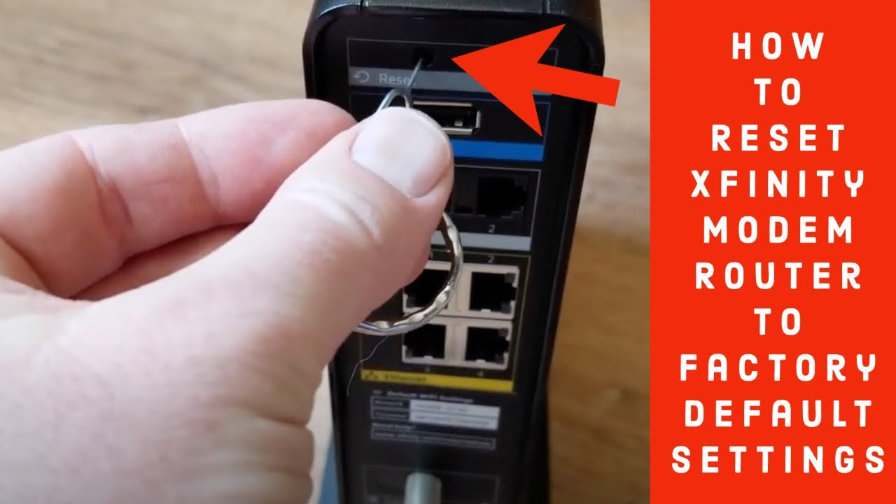 reset Xfinity Gateway to factory setting
