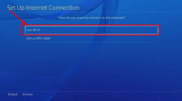 set up internet connection of your PS4 or PS5