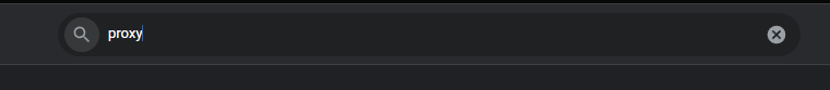 typing in proxy on the search box