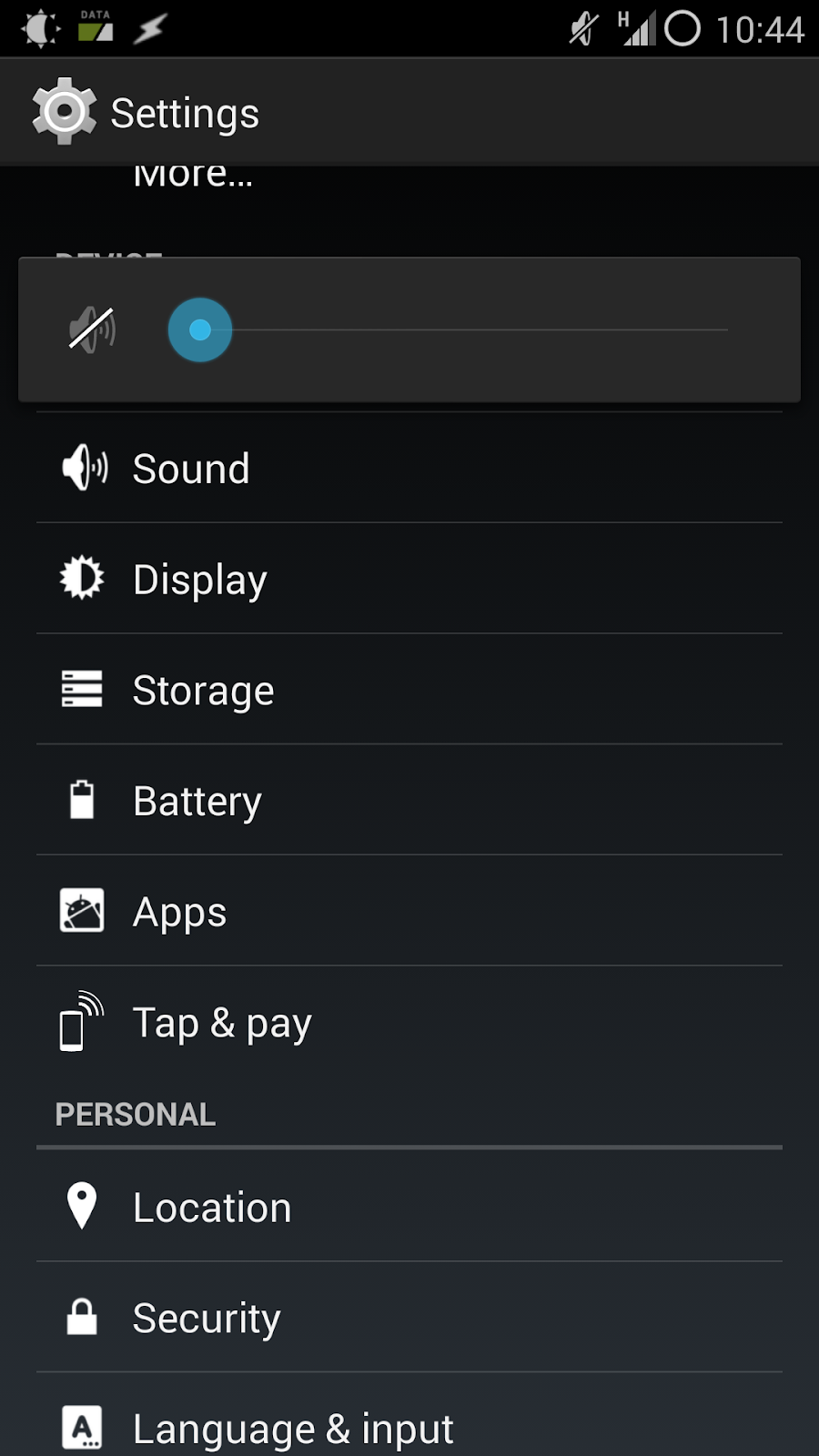 finding spotify applications in android settings menu