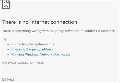 err_proxy_connection_failed error in Google Chrome