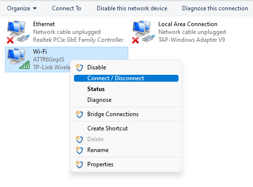 network adapter status