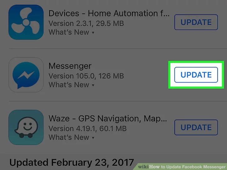 update messenger app