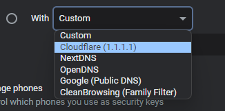 choosing DNS other than provided by ISP