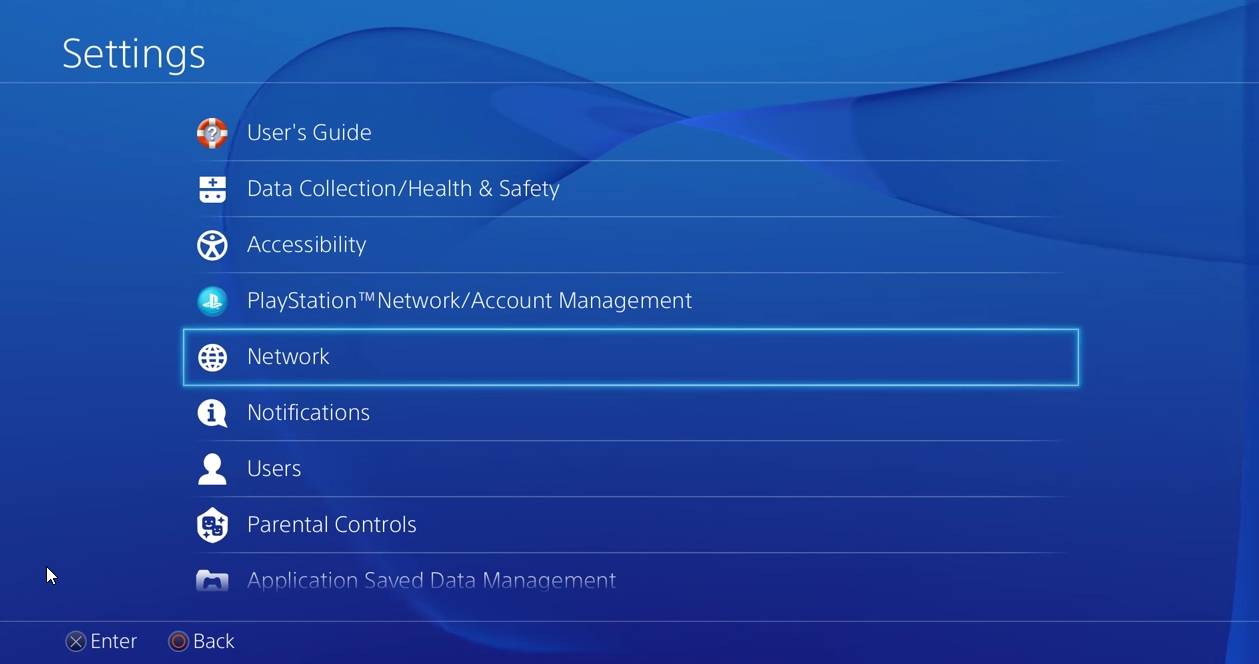 select network using D-pad