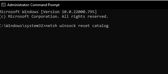 reset winsock and tcp/ip