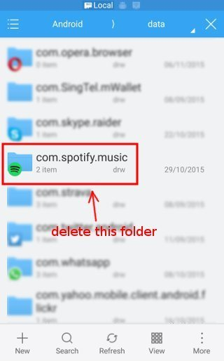 delete spotify folder to be reinstalled