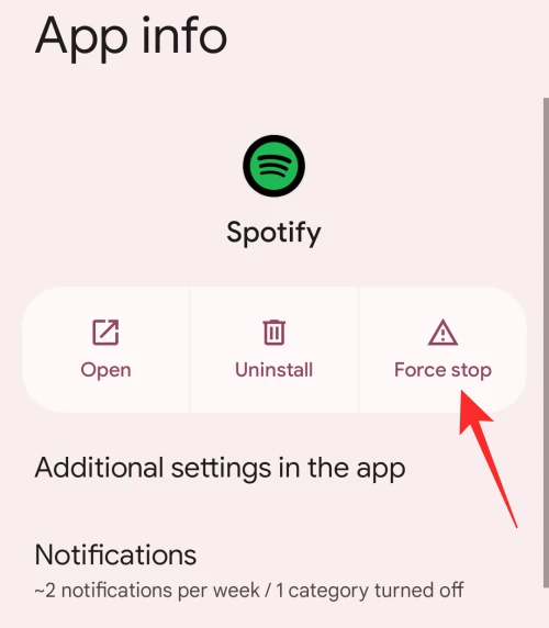 force stop spotify within the app info
