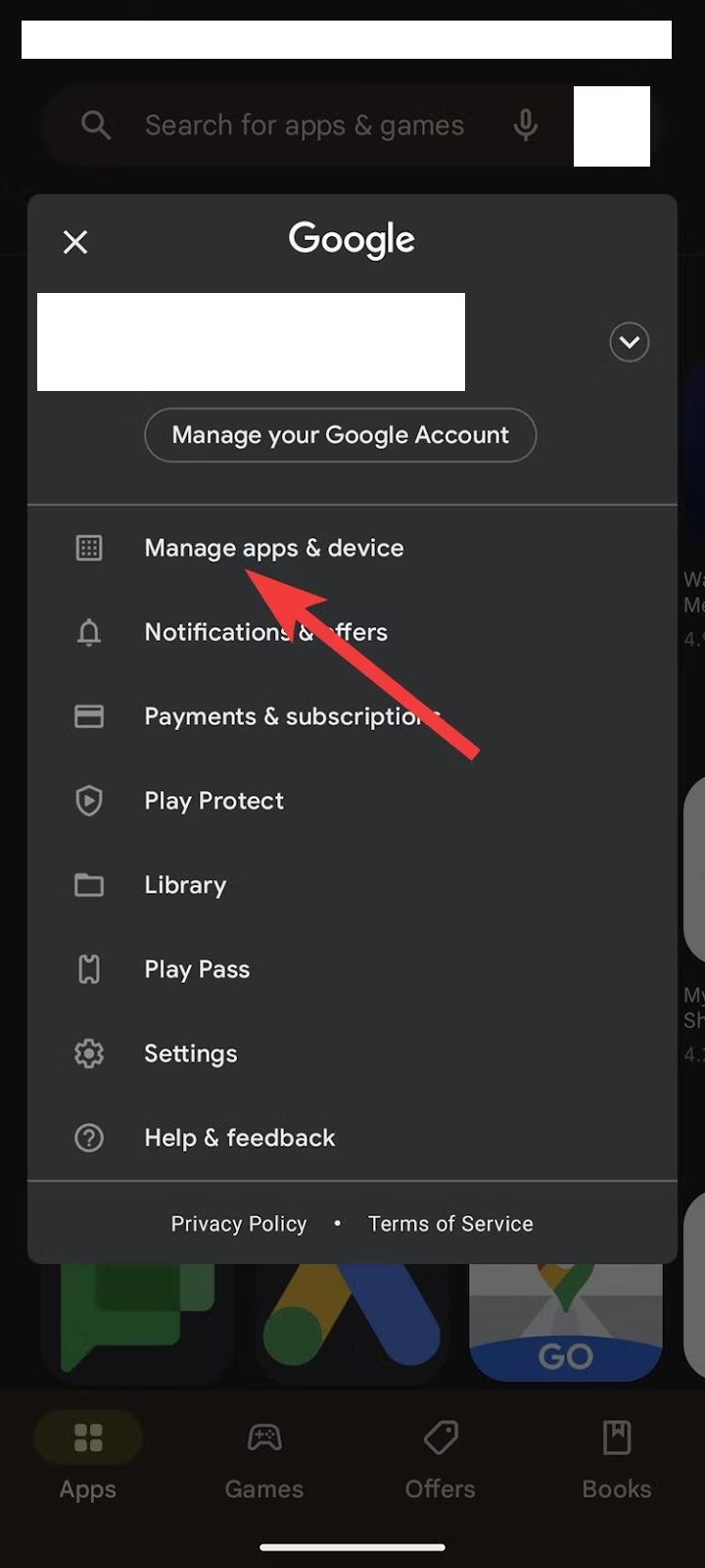 manage apps & device