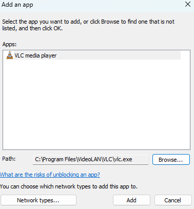 adding VLC app