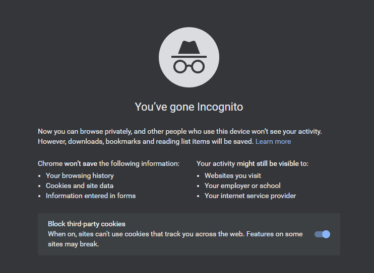 new incognito window