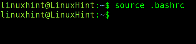 source .bashrc