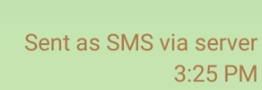 Sent as SMS via server notification message