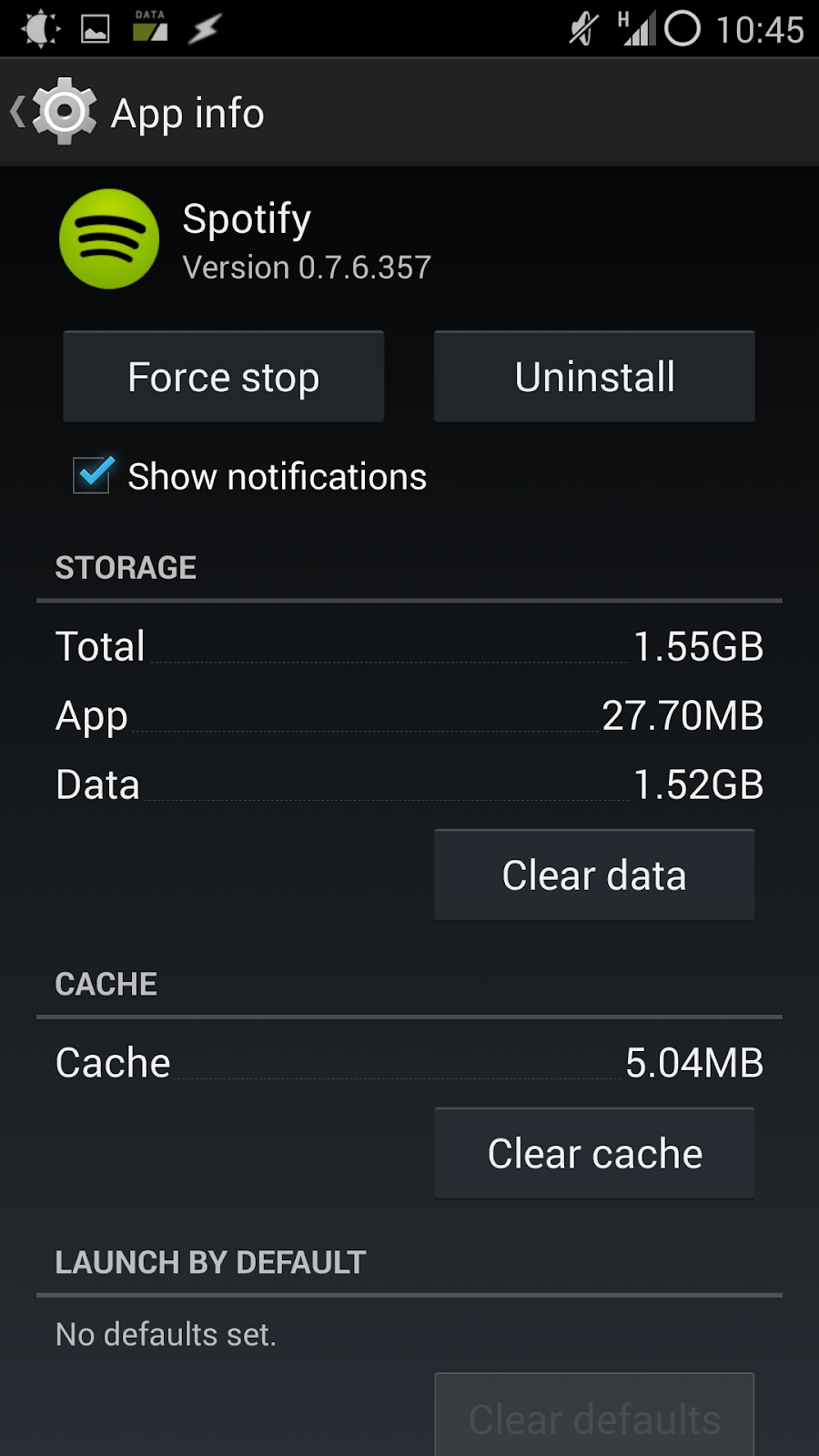 clear app data