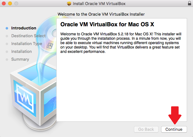 Oracle VM VirtualBox for Mac OS installer