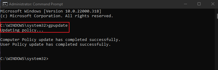 GPUpdate command line utility