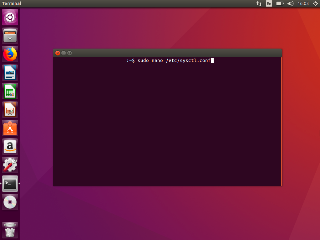 sudo nano /etc/sysctl.conf
