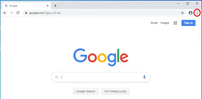 Google Chrome menu icon
