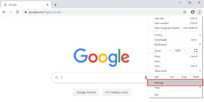 Google Chrome settings