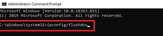 ipconfig /flushdns command