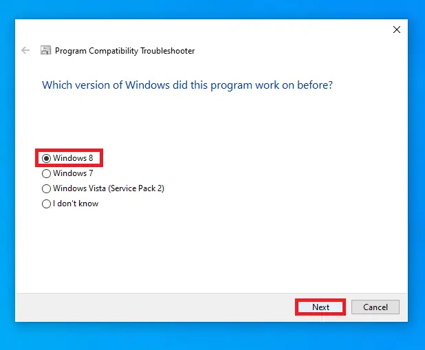 Selecting Windows 8 version