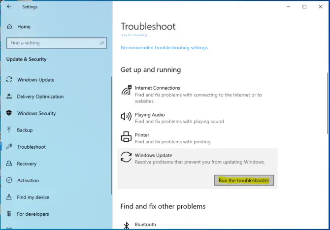 Run the troubleshooter