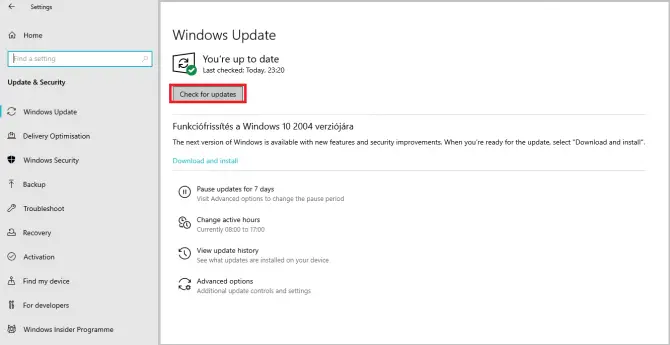 Windows checks for updates