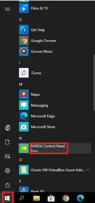 opening Nvidia Control Panel