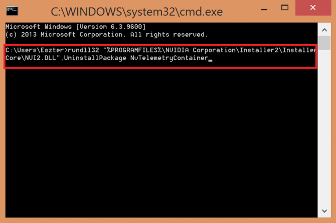 Deleting Telemetry Container from command prompt