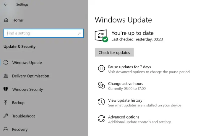 Check for Windows updates
