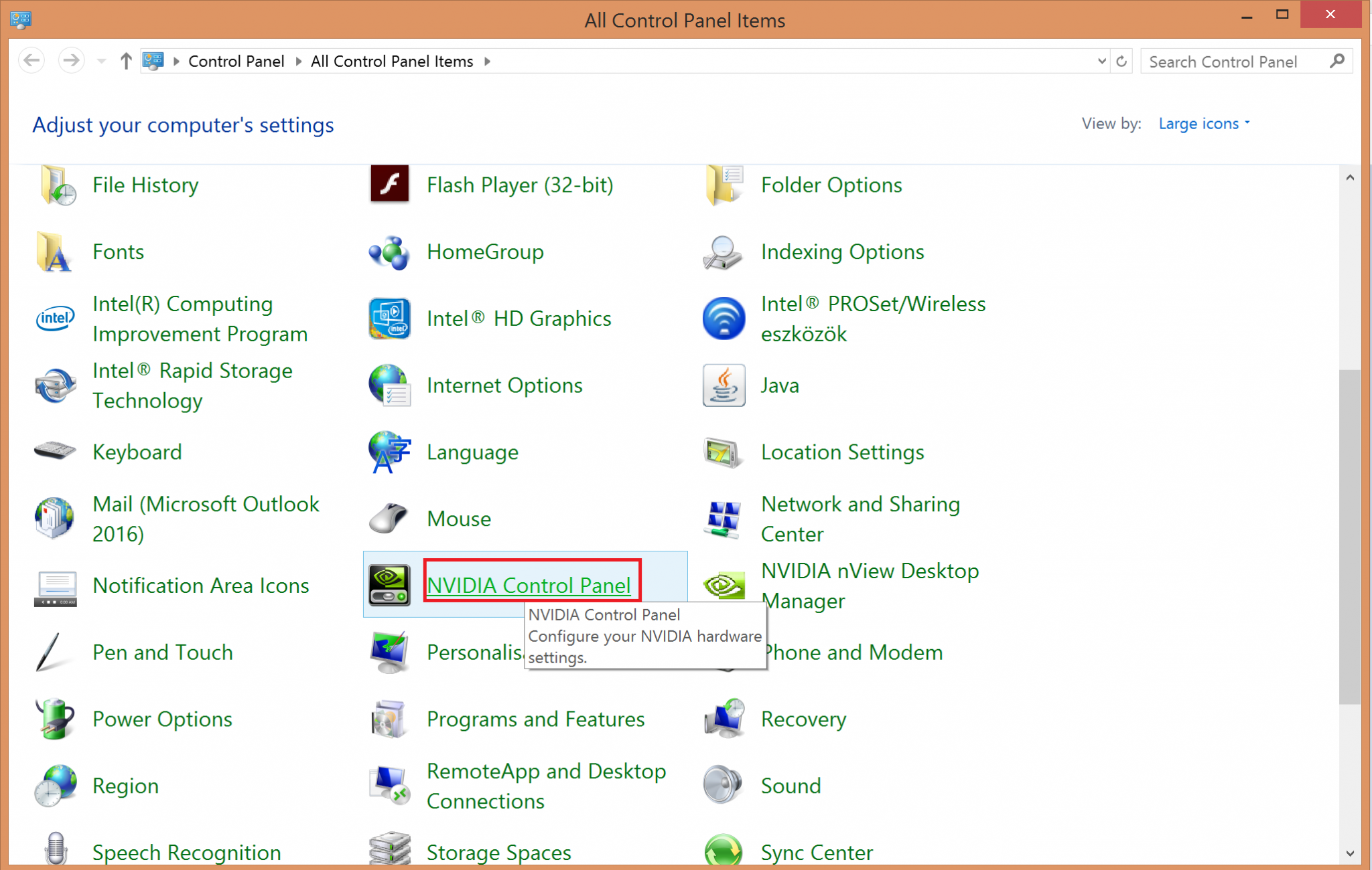 how to open the nvidia control panel windows 10