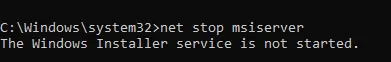 MSIserver stopped