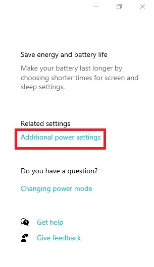 opening additional power settings