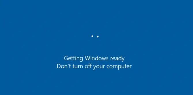 Getting Windows Ready Stuck Screen