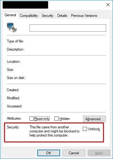 How to Unblock a File