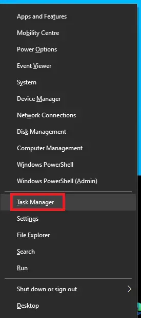 opening task manager