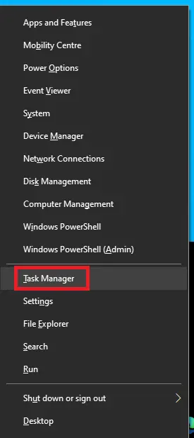 opening task manager