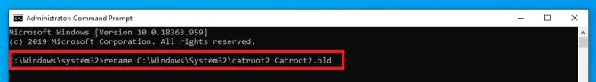 renaming Catroot2 folder