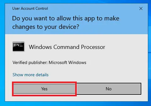 confirming access to device in uac
