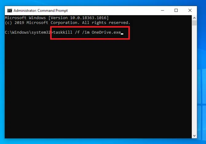 killing onedrive.exe
