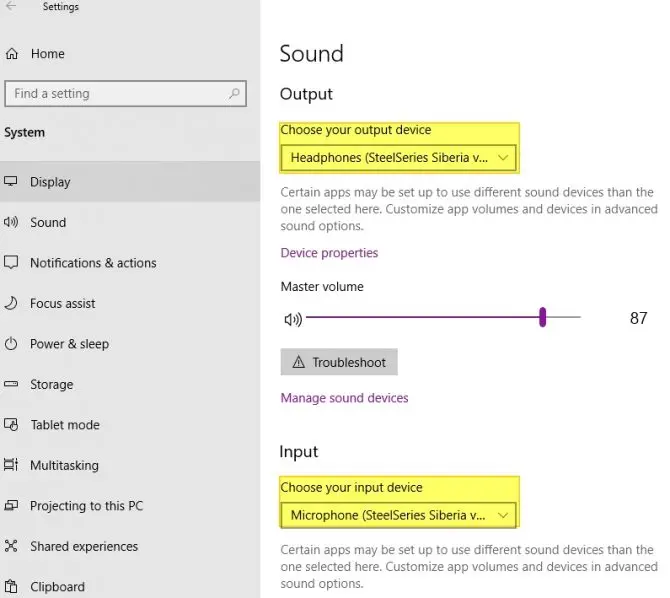 Check Windows audio input and output devices