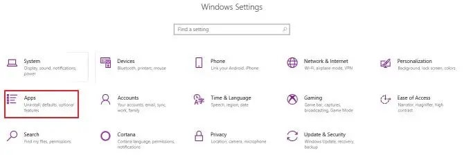 Windows Settings for Apps