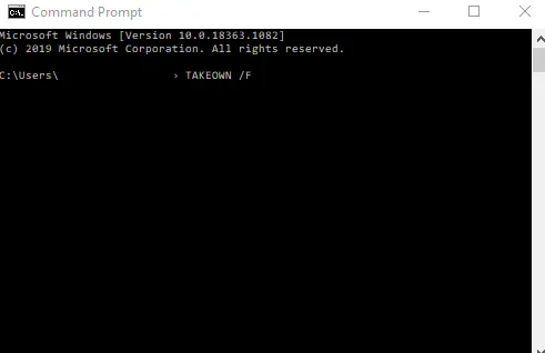 Command Line TAKEOWN /F