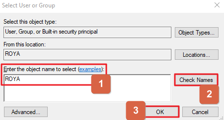 mudando o nome do utilizador e realizando um nome de controlo.