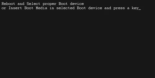 Reboot and Select Proper Boot Device Error Message.